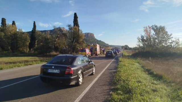 Imatge de l'accident a l'Estartit (Anti-Radars Garrotxa)